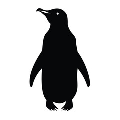 Penguin Vector silhouette illustration Black and White