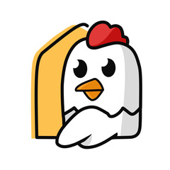 Chicken mascot logo design,fried chicken illustration, rooster