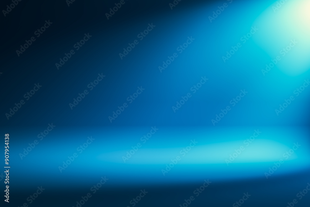 Poster Abstract blue background with spotlight and gradient effect. 3D Rendering