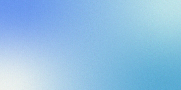 Colorful Blurred background made with gradient mesh & textured with rough grain, noise, and bright spots. Simple wide banner blue gradient, blue sky abstract background for banner & wallpaper design.