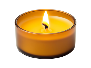 Tea light candle isolated on transparent or white background