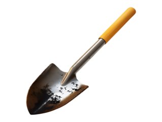 Small shovel isolated on transparent or white background