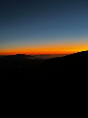 Sunset from the top of a mountain in Hawaii. Beautiful sunset.