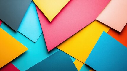 Vibrant collection of colorful paper sheets arranged creatively, perfect for art projects and decoration.
