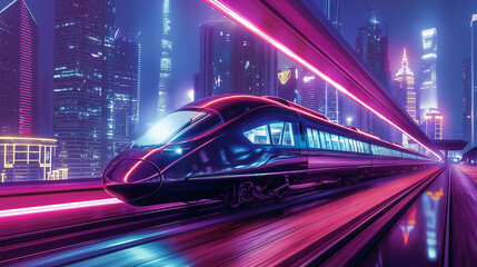 Fototapeta premium train with beautiful background