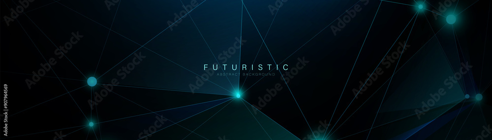 Wall mural abstract geometric low polygonal background. futuristic connection technology concept. illustration 