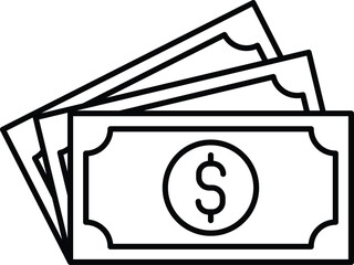 Banknote Icon for Currency and Financial Transactions