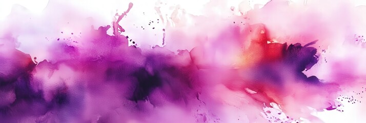 Obraz premium Abstract Watercolor Painting of Purple, Pink, and Red Colors