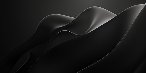 Obraz premium Black background with smooth, flowing lines in the shape of an abstract woman's body.