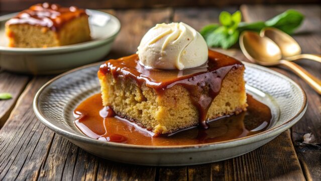 Rich, sweet Malva pudding, a South African classic, reigns supreme, smothered in caramelized sugar sauce, paired with a creamy scoop of velvety vanilla ice cream.