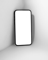 Empty Screen Smartphone Mockup with white background