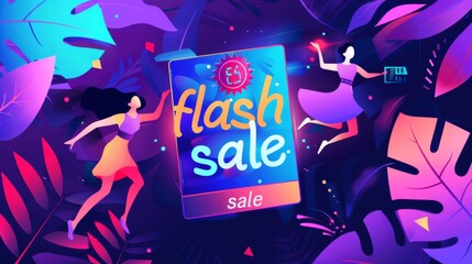 Flash Sale Neon Design.