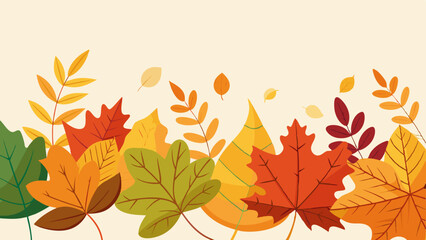 beautiful composition of autumn leaves vector illustration