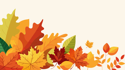 beautiful composition of autumn leaves vector illustration