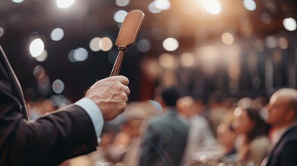 Auctioneer Holding Gavel.