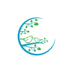 Fototapeta premium Premium nature Tree bird logo design - Earth Shohag :)