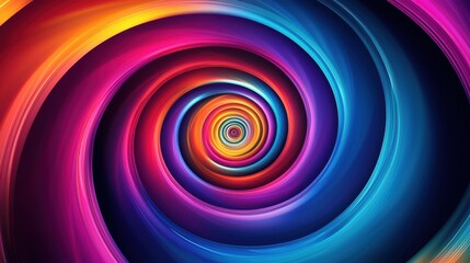 Abstract spiral pattern with vibrant colors and gradients creating a mesmerizing visual effect.