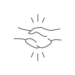 Handshake gesture line outline icon