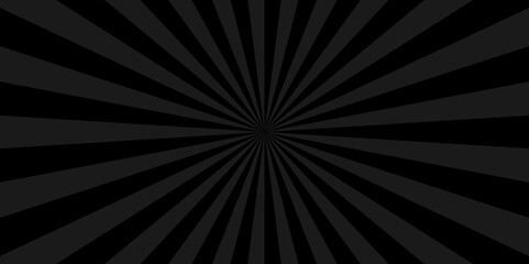 Abstract black and gray sun rays and sunburst backdrop background. Modern seamless retro vintage burst sunrise sunbeam element spiral striped illustration sunray template wallpaper design.