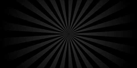 Abstract black and gray sun rays and sunburst backdrop background. Modern seamless retro vintage burst sunrise sunbeam element spiral striped illustration sunray template wallpaper design.