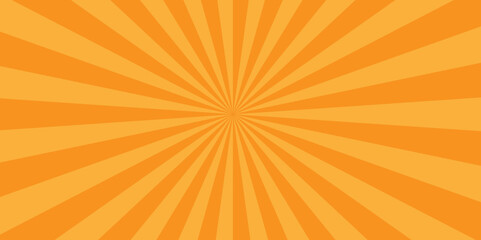 Obraz premium Abstract orange and yellow rays sunburst background. Modern seamless retro vintage burst sunrise sunbeam element spiral striped illustration sunray template wallpaper design.