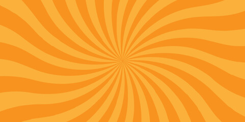	
Abstract orange and yellow rays sunburst background. Modern seamless retro vintage burst sunrise sunbeam element spiral striped illustration sunray template wallpaper design.