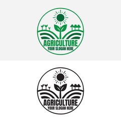landscape, agriculture and lawn care farm  natural logo design