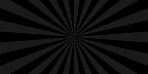 Abstract black and gray sun rays and sunburst backdrop background. Modern seamless retro vintage burst sunrise sunbeam element spiral striped illustration sunray template wallpaper design.