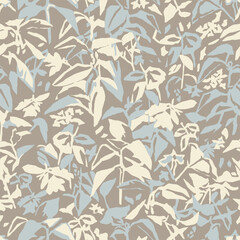 Vector botanical illustration seamless repeat pattern digital artwork