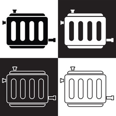 Radiator vector icon set in black and white color solid and Line Style. vector illustration. EPS 10