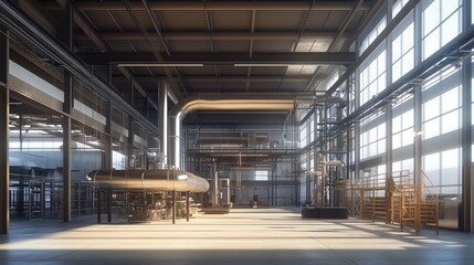 Obraz premium Harmonizing Efficiency and Sustainability: The Synergy of Engineering and Finance in Industrial Construction