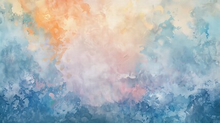 Fototapeta premium Watercolor textures in soft hues blend to form a dreamy, artistic abstract background.