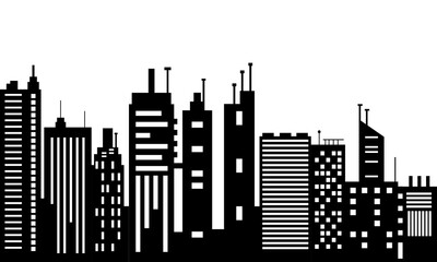 Obraz premium Famous City Buildings Silhouette Vector Material