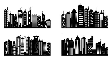 Obraz premium Modern skyline city with windows vector illustration