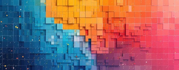 Abstract colorful background with geometric shapes.