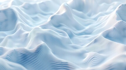 Obraz premium Abstract blue and white 3D wave pattern background.