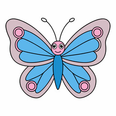 Fototapeta premium Discover elegance in this butterfly vector illustration with delicate line art on a white background perfect for creative designs and projects