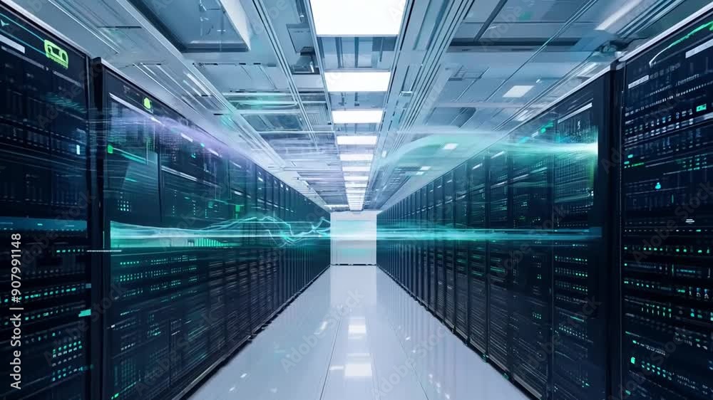 Poster data flow in rack servers within data centers generative ai