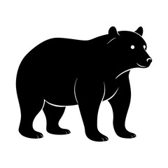 Fototapeta premium black bear silhouettes on the white background