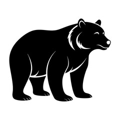 Naklejka premium black bear silhouettes on the white background