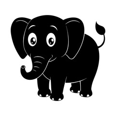 Fototapeta premium Vector of cartoon elephant silhouette