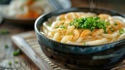 a close up of a bowl of food on a table