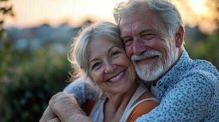 A happy elderly couple. elderly couple happy senior love relationship smile together portrait retirement.