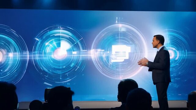 Speaker Presenting Neural Networks in Artificial Intelligence Event Generative AI