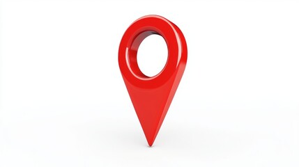 Simple red map pin. Concept of global coordinate, dot, needle tip