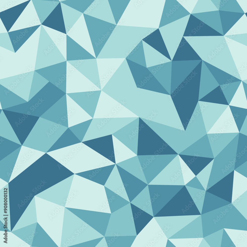 Poster pattern of triangle shapes. compact triangles size. repeatable pattern. seafoam color palette. amazi