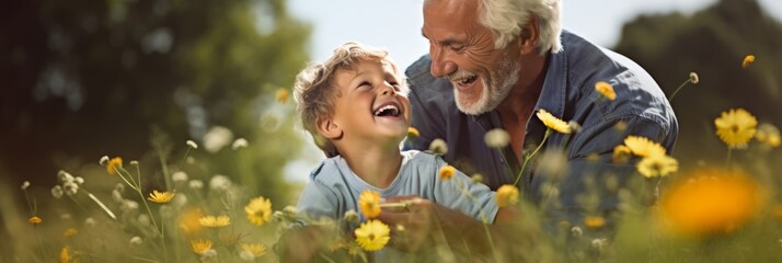 Grandparents play with the grandchild