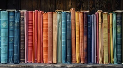 Fototapeta premium Stacks of Books in Library. Knowledge, Ideas, and Creativity Concept