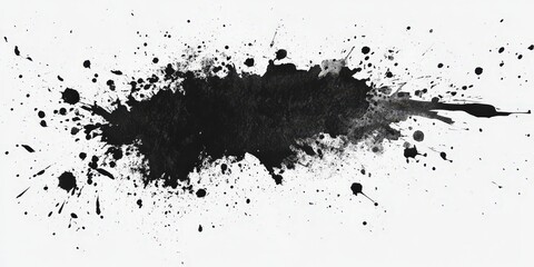 Fototapeta premium Black Ink Splatter on White Background