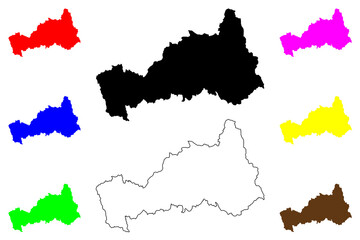 Department of Pasco (Republic of Peru, Regions of Peru) map vector illustration, scribble sketch Pasco map